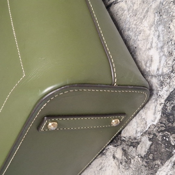 Dooney & Bourke Beacon Leather Tote, Olive, GUC - Picture 4 of 11